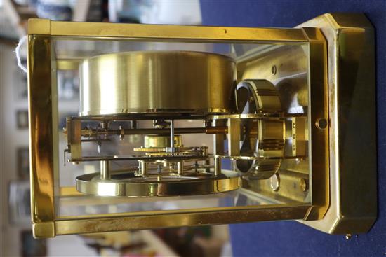 A Jaegar Le Coultre gilt brass Atmos clock height 24cm